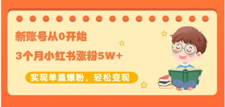 生财小红书涨粉变现：新账号从0开始3个月小红书涨粉5W 实现单篇爆粉插图