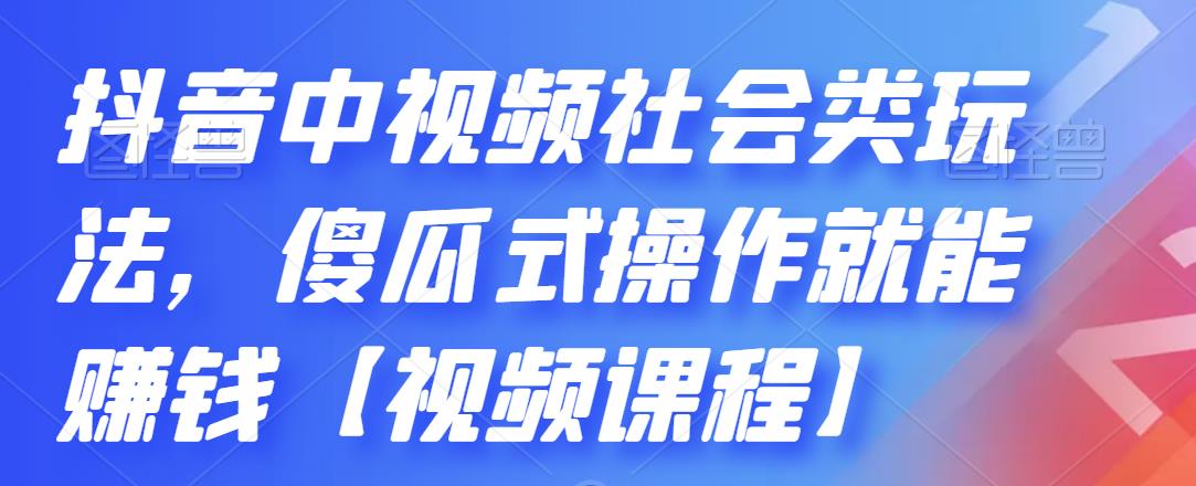 抖音中视频社会类玩法，傻瓜式操作就能赚钱【视频课程】插图