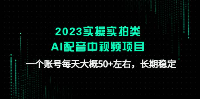 2023实操实拍类AI配音中视频项目，一个账号每天大概50 左右，长期稳定插图