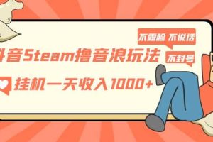 抖音Steam撸音浪玩法 不露脸 不说话 不封号 社恐人群福音