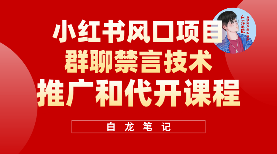 小红书风口项目日入300 ，小红书群聊禁言技术代开项目，适合新手操作插图