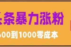 微头条暴力涨粉技巧搬运文案就能涨几万粉丝，简单0成本，日赚600