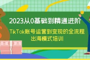 2023从0基础到精通进阶，TikTok账号运营到变现的全流程出海模式培训