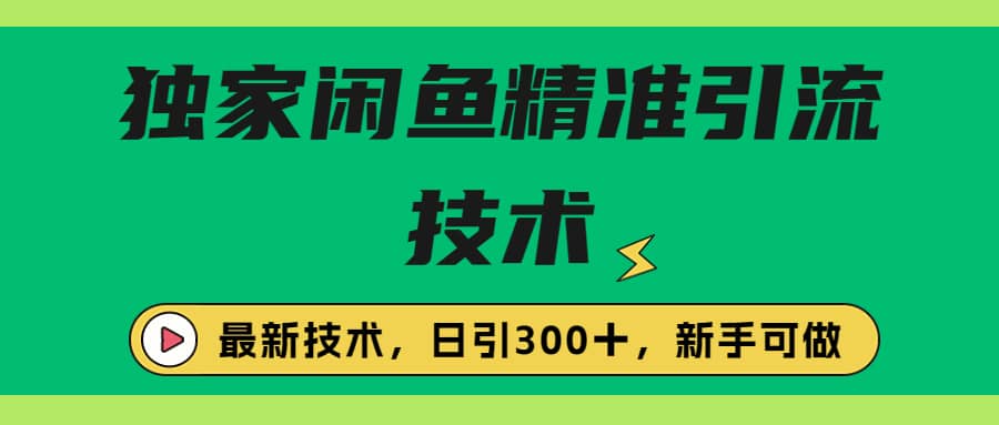 独家闲鱼引流技术，日引300＋实战玩法插图