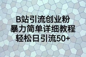 B站引流创业粉，暴力简单详细教程，轻松日引流50