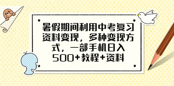 暑假期间利用中考复习资料变现，多种变现方式，一部手机日入500 教程 资料插图