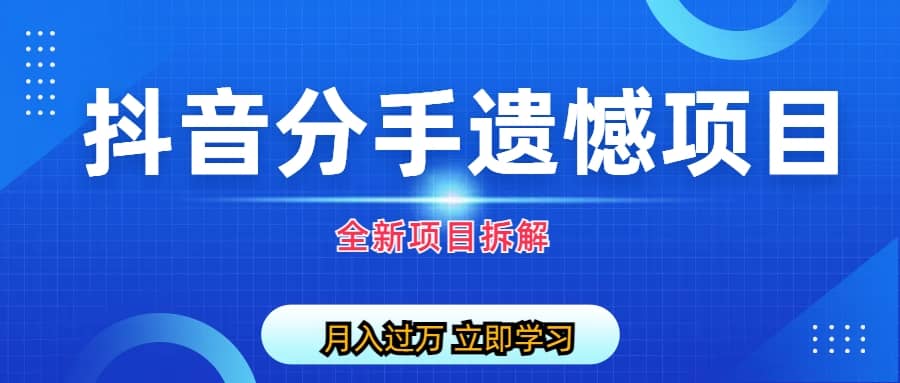 自媒体抖音分手遗憾项目私域项目拆解插图