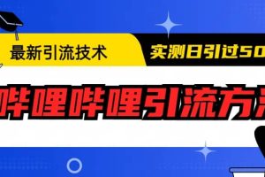 最新引流技术：哔哩哔哩引流方法，实测日引50