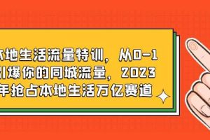 本地生活流量特训，从0-1引爆你的同城流量，2023年抢占本地生活万亿赛道