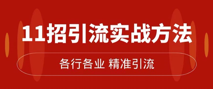 精准引流术：11招引流实战方法，让你私域流量加到爆（11节课完整)