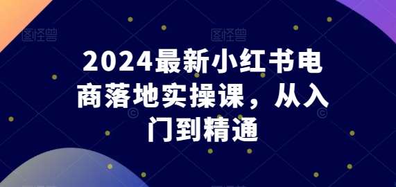 2024最新小红书电商落地实操课，从入门到精通