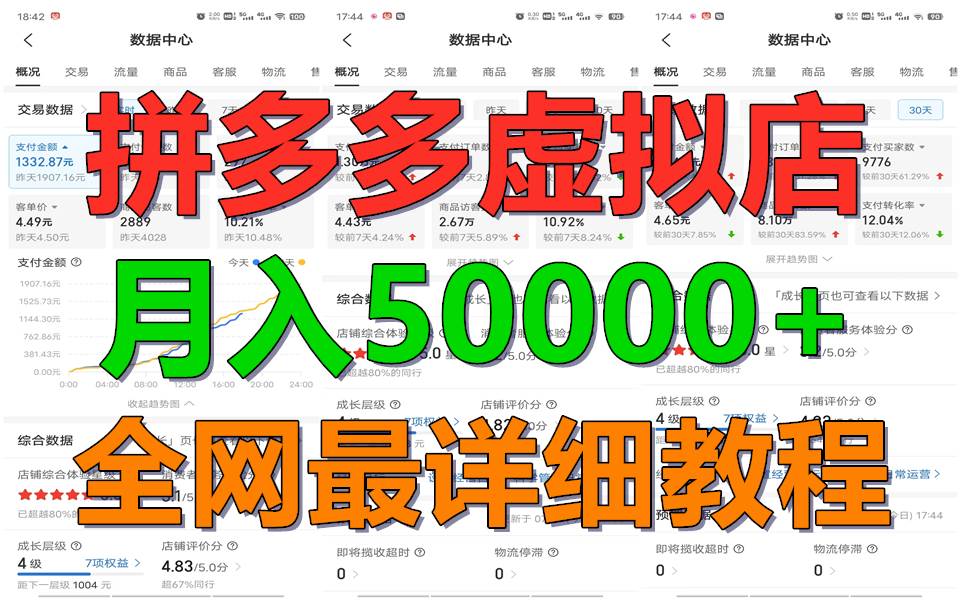 拼多多虚拟电商训练营月入50000+你也行，暴利稳定长久，副业首选