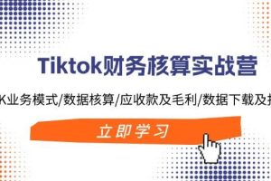 Tiktok财务核算实战营：TK业务模式/数据核算/应收款及毛利/数据下载及报表