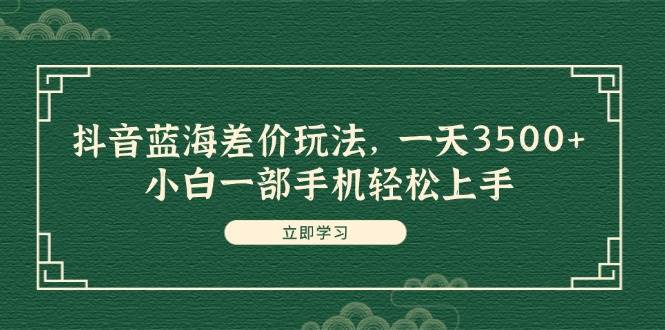 （11903期）抖音蓝海差价玩法，一天3500+，小白一部手机轻松上手