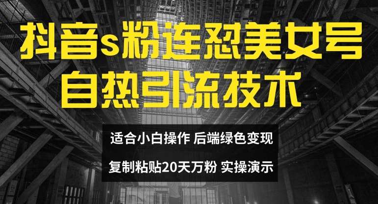 抖音s粉连怼美女号自热引流技术复制粘贴，20天万粉账号，无需实名制，矩阵操作【揭秘】