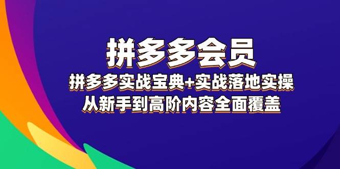 拼多多 会员，拼多多实战宝典+实战落地实操，从新手到高阶内容全面覆盖