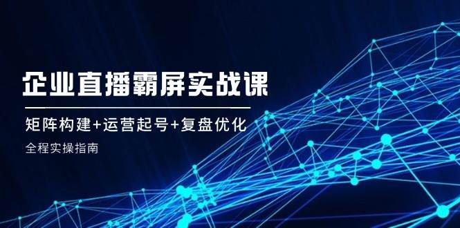 企业直播霸屏实战课：矩阵构建+运营起号+复盘优化，全程实操指南