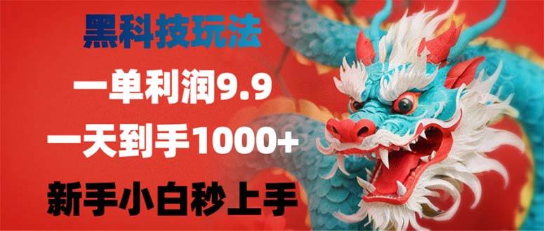 （12793期）黑科技玩法，一单利润9.9,一天到手1000+，新手小白秒上手