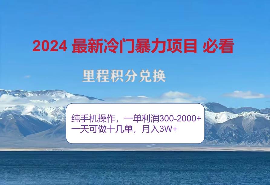 （12856期）2024惊爆冷门暴利！出行高峰来袭，里程积分，高爆发期，一单300+—2000…