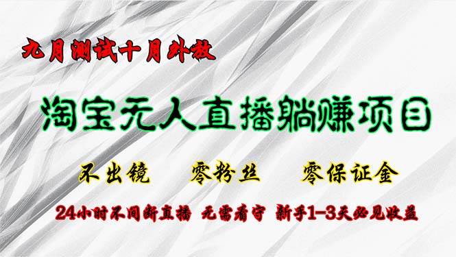 （12862期）淘宝无人直播最新玩法，九月测试十月外放，不出镜零粉丝零保证金，24小…