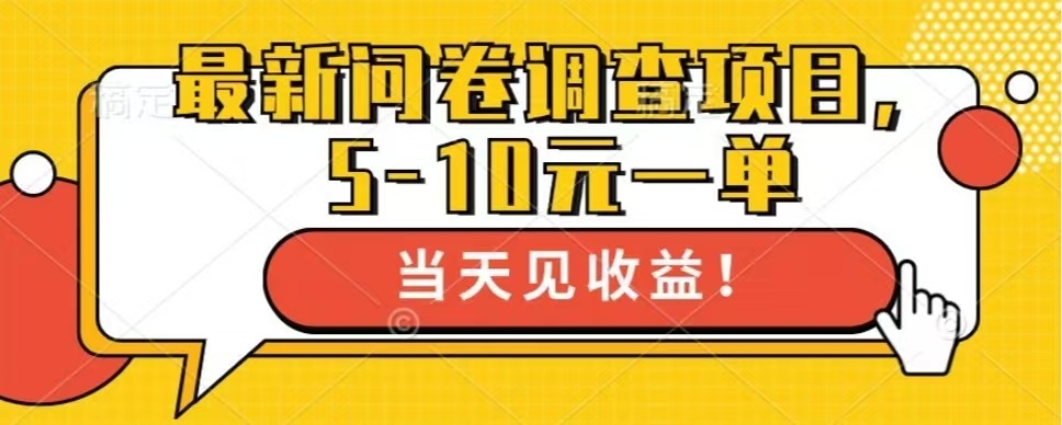 最新问卷调查项目，共12个平台，单日零撸100＋