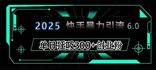 2025年快手6.0保姆级教程震撼来袭，单日狂吸300+精准创业粉